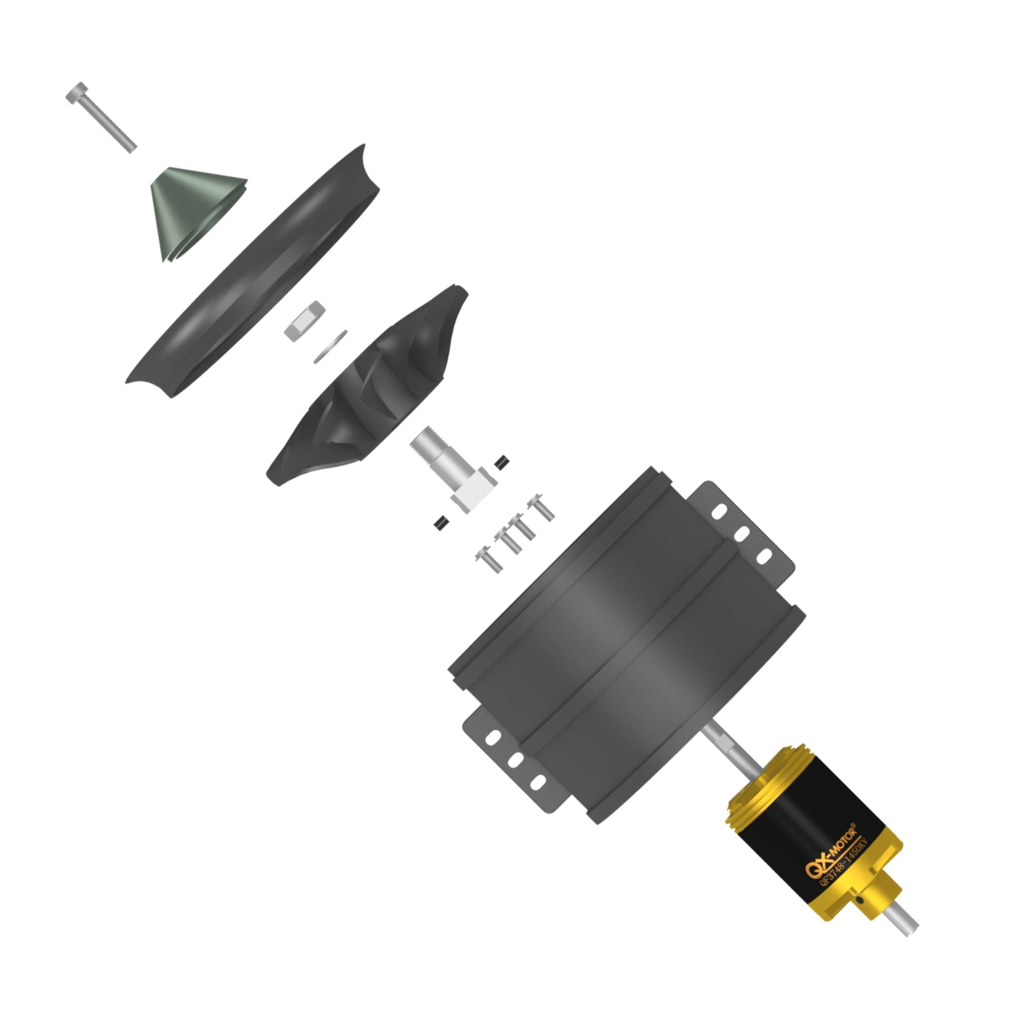 พัดลม QX-MOTOR 90 มม. EDF 12 ใบพัด หมุนตาม/ทวนเข็มนาฬิกา ชุดอัพเกรดพัดลมแบบมีท่อ EDF สำหรับเฮลิคอปเตอร์บังคับวิทยุ โดรนแบบสี่ใบพัด โดรนแบบปีกตรึง โดรนหลายแกน อะไหล่โดรน