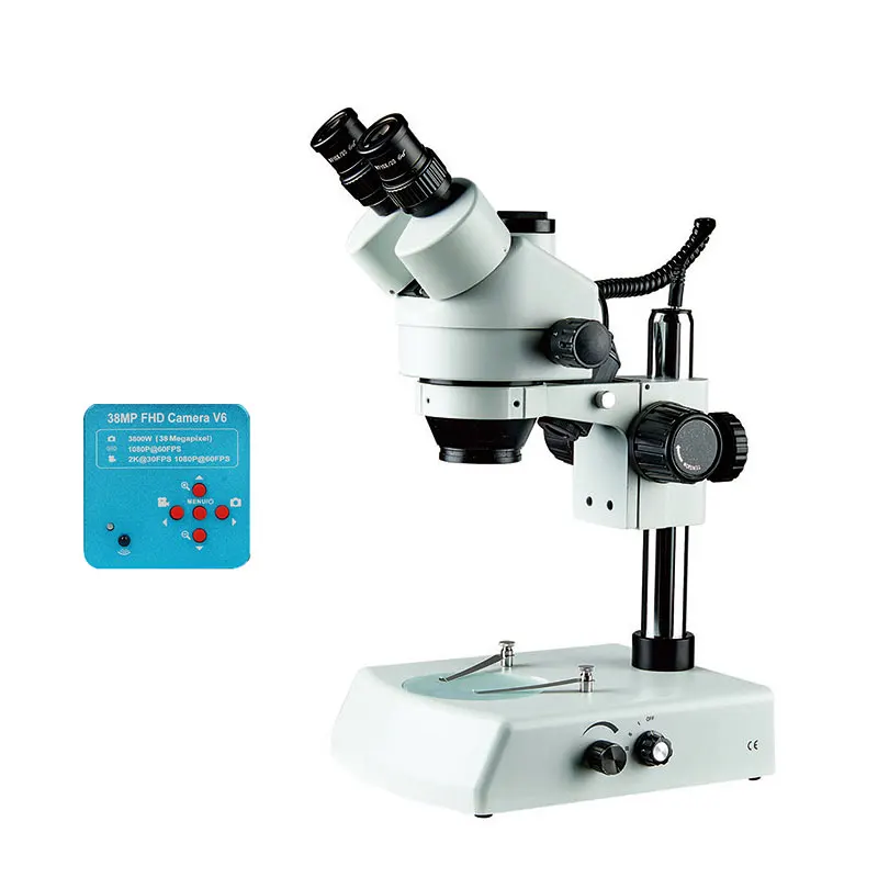 

High Quality 7X-45X With Light Source Hd 38Mp Camera Smartphone Trinocular Stereo Microscope Lens