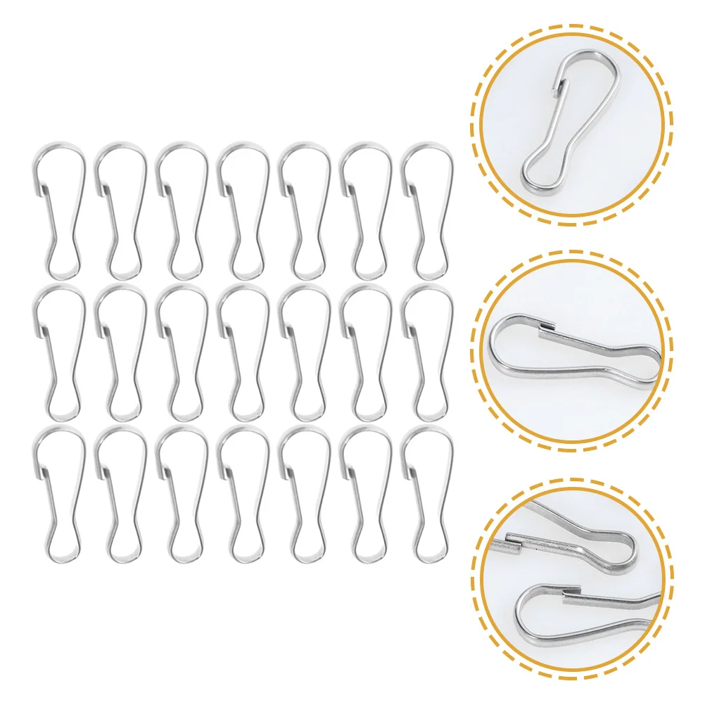 

100Pcs Stainless Steel Spring Hooks Snap Buckles Heavy Duty Key Rings Clips for Hiking Climbing Camping Outdoor