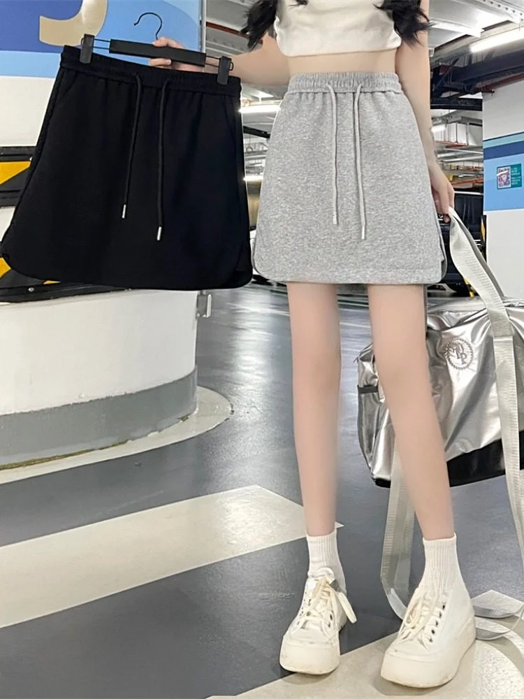 

A-Line Skirt Women's Winter High Waist Slim Fit Bodycon Skirt Bla Anti-Light ey ort Skirt with Commute Ready