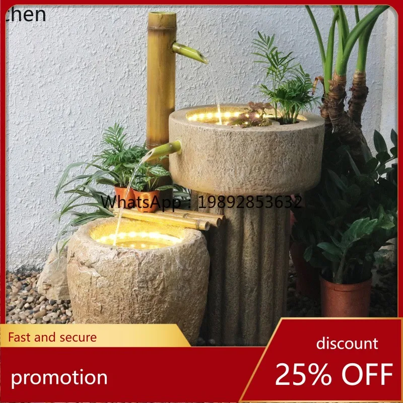 

YFYrunning water bamboo fountain ornament living room fish tank balcony courtyard landscape office decoration