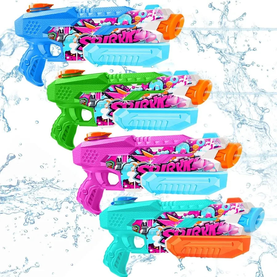 Pistola de água para adultos: 600CC 4 Pack Squirt Blasters Super Pistolas de água para adultos Pistola de água Brinquedos ao ar livre Alta capacidade Verão Soa