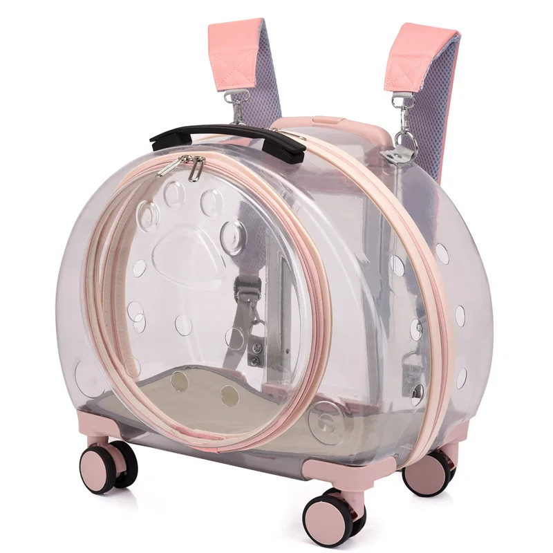 Pet Suitcase Transparent Trolley Case, Cat Bag, Out Portable Dog Space Capsule, Large Capacity Backpack, Backpack