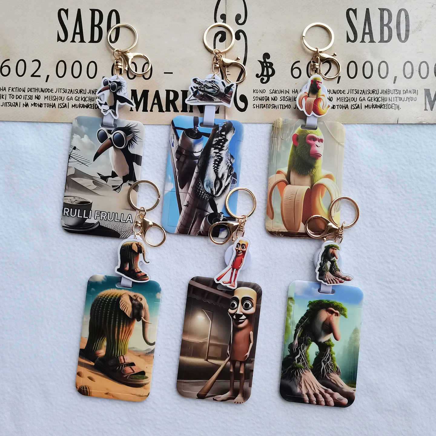 Tralalero Tralala Id Card Holder Key chain Tungtung Sahur Brainrot Passport Cover Car Bank Bus Protect Cases Bags Pendant Gift