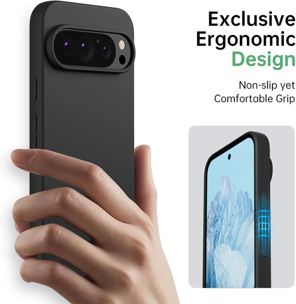 Luxuriöse, matte, ultradünne, weiche Hülle aus Silikon für Google Pixel 10 9 Pro XL 8 8A 9 9A 6 6A 7A 7 Pro Solid Black Frosted Cover Bumper