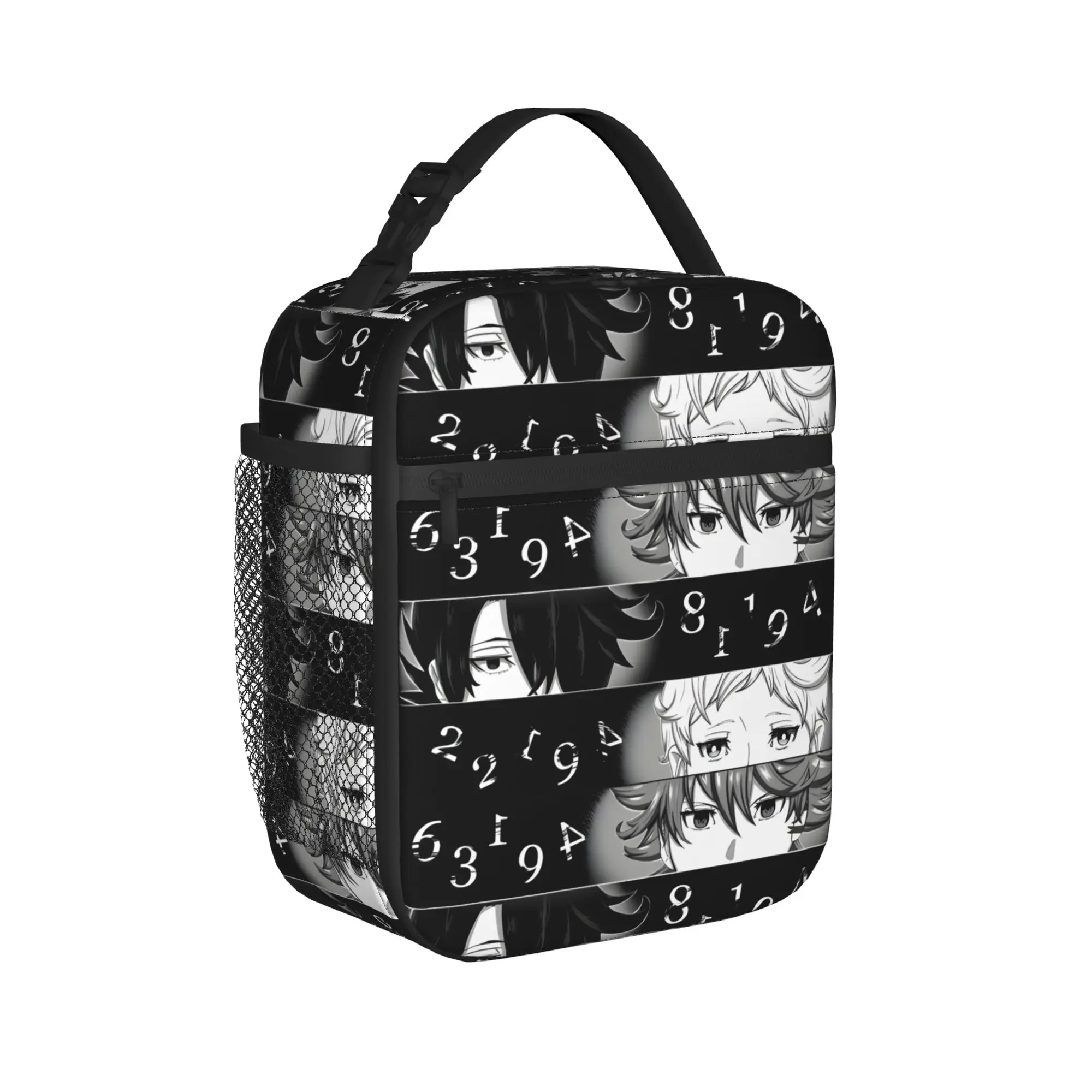 The Promised Neverland Yakusoku no neverland Lunch Bag Portable Lunch Box Women Travel Cooler Bag Oxford Thermal Tote Handbags