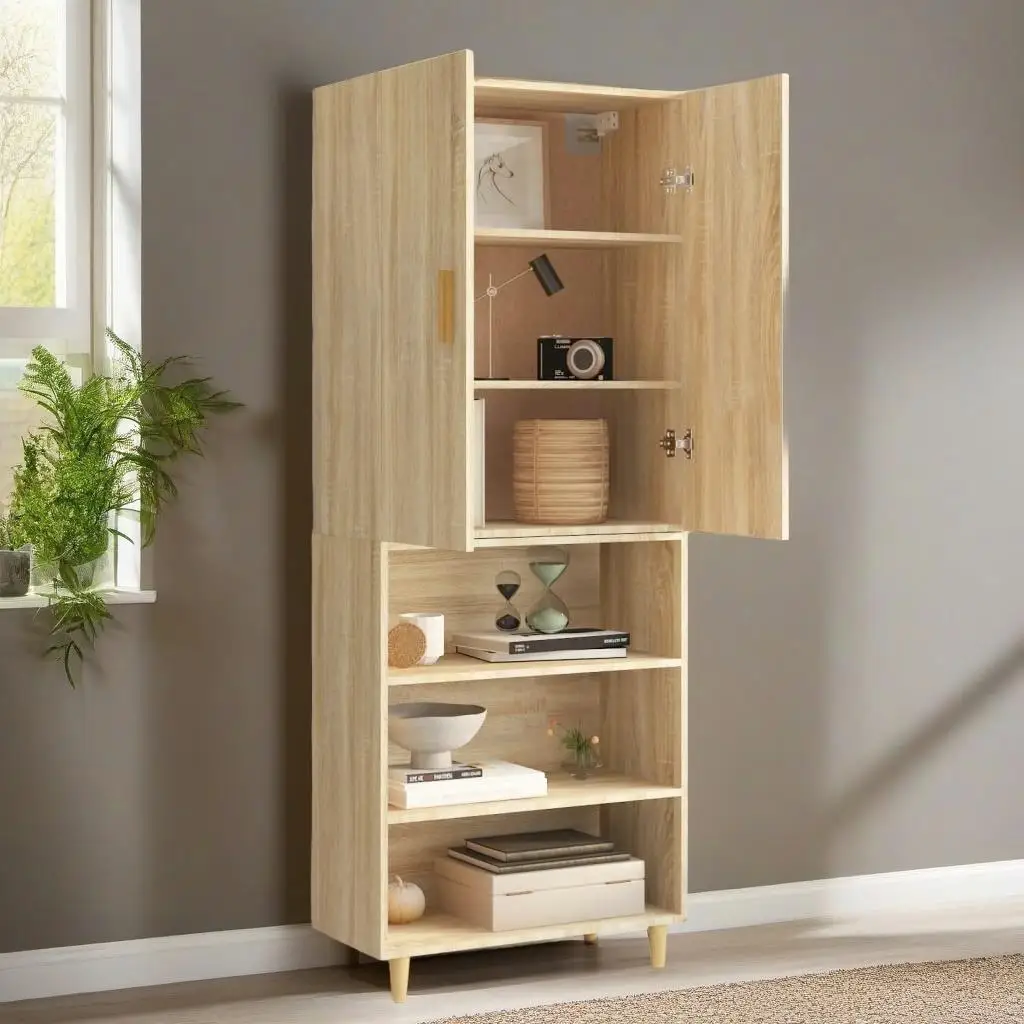 Sonoma Oak Hanging Wall Cabinet 69.5x34x90 cm - Stylish Storage Solution for Home