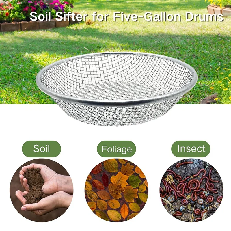 

SOFT-Soil Sifter For Gardening, Rock Sifter For 5Gallon Bucket, Dirt Sifter Compost Sifter, Sifter For Sawdust Vermicompost