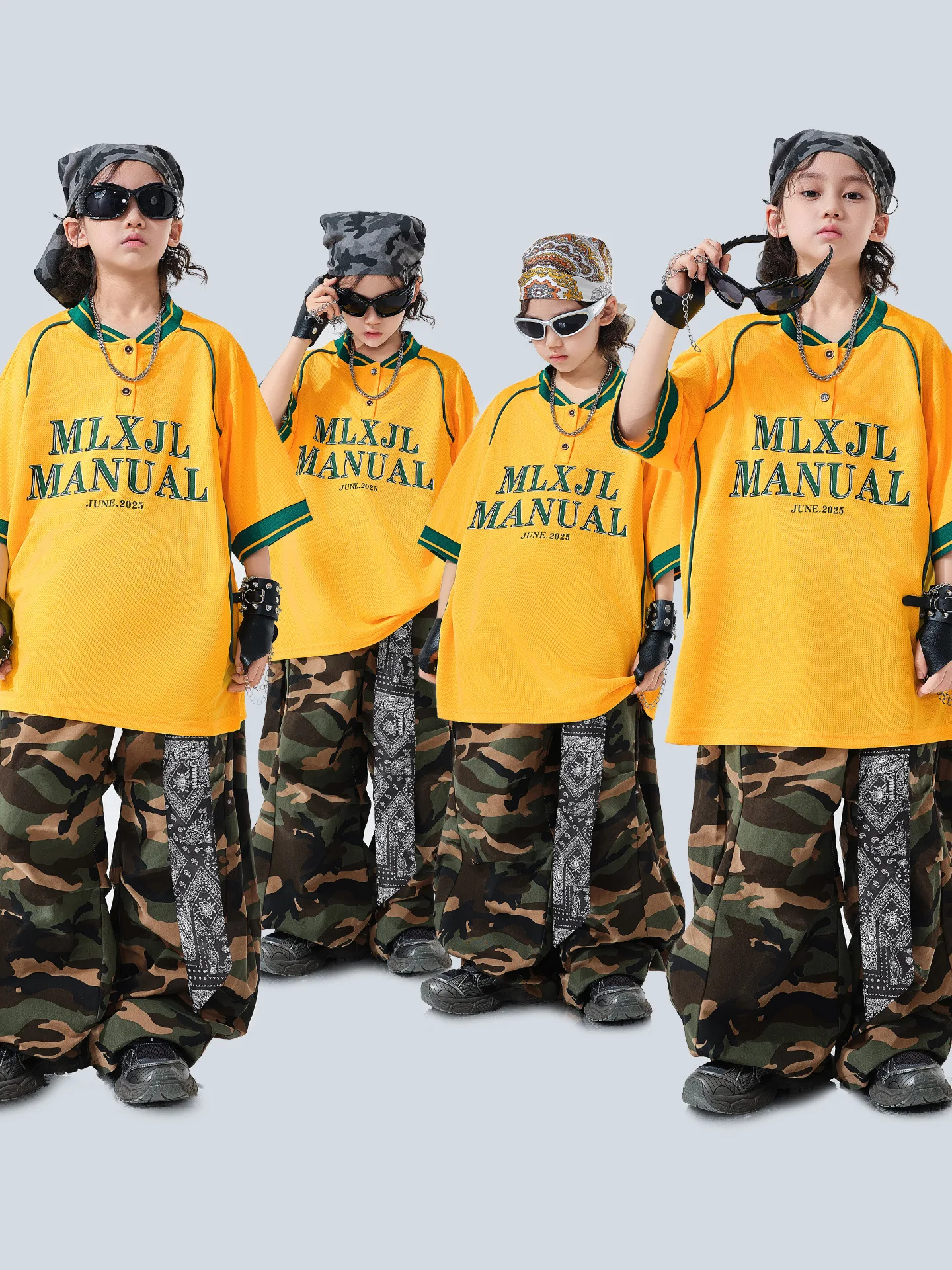 

Children Boys Girls Streetwear Hip Hip Oversize Sport Short Sleeve T-shirt Cargo Pant Sets Kids Tee Trousers Tracksuits Clothes