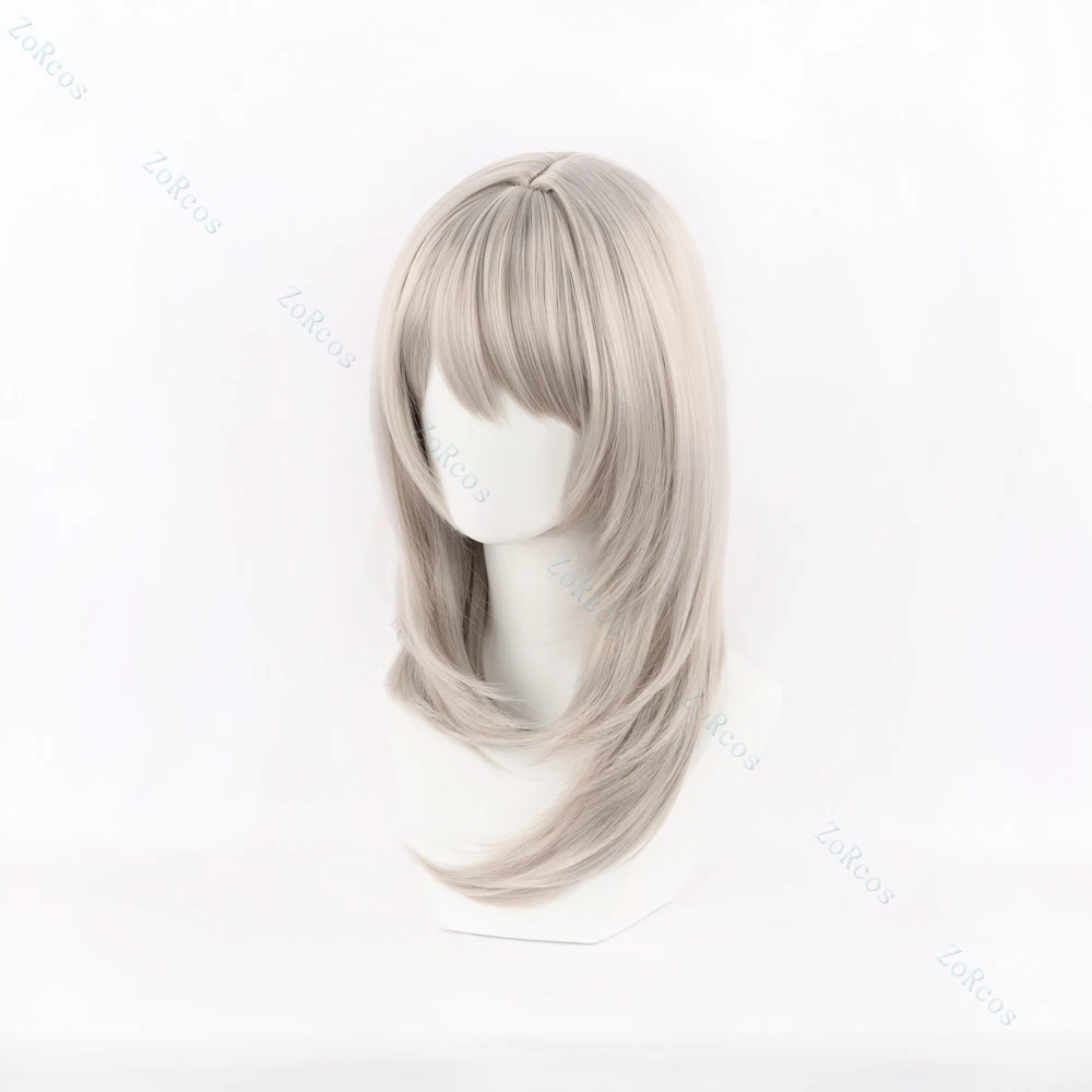 Anime GIRLS BAND CRY Kawaragi Momoka Cosplay Wig Fiber Synthetic Wig Champagne Gray long Wig+Wig Cap For Women Halloween