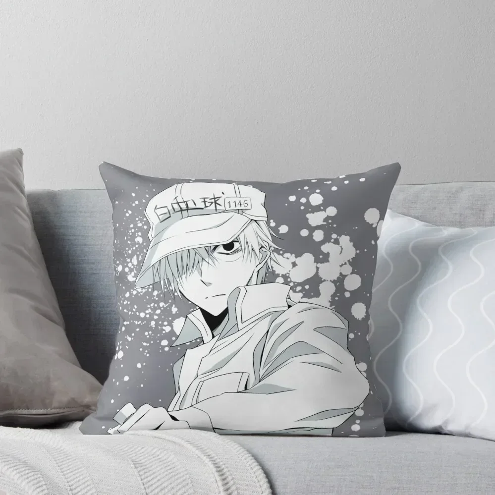 

White Blood Cell Hataraku Saibou (Cells at Work) Throw Pillow Luxury Sofa Cushions Decorative Sofa Cushions pillow