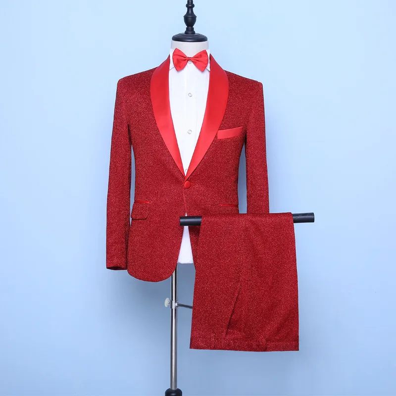 European and American Male Singers Perform Clothing Personality Trend Men's Slim Suit Host Dress Nightclub Studio Men's Wear