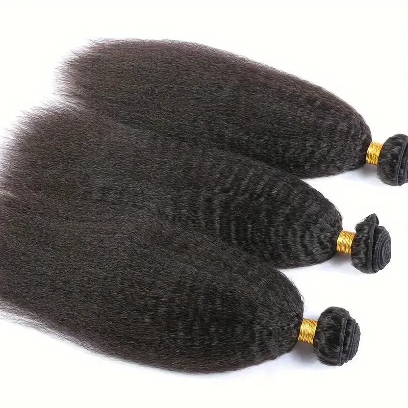 Mongolian Kinky Straight Human Hair Weave Bundles Deal Raw Virgin Hair Tissage Clearance On Sale Yaki Straight Hair Extensions