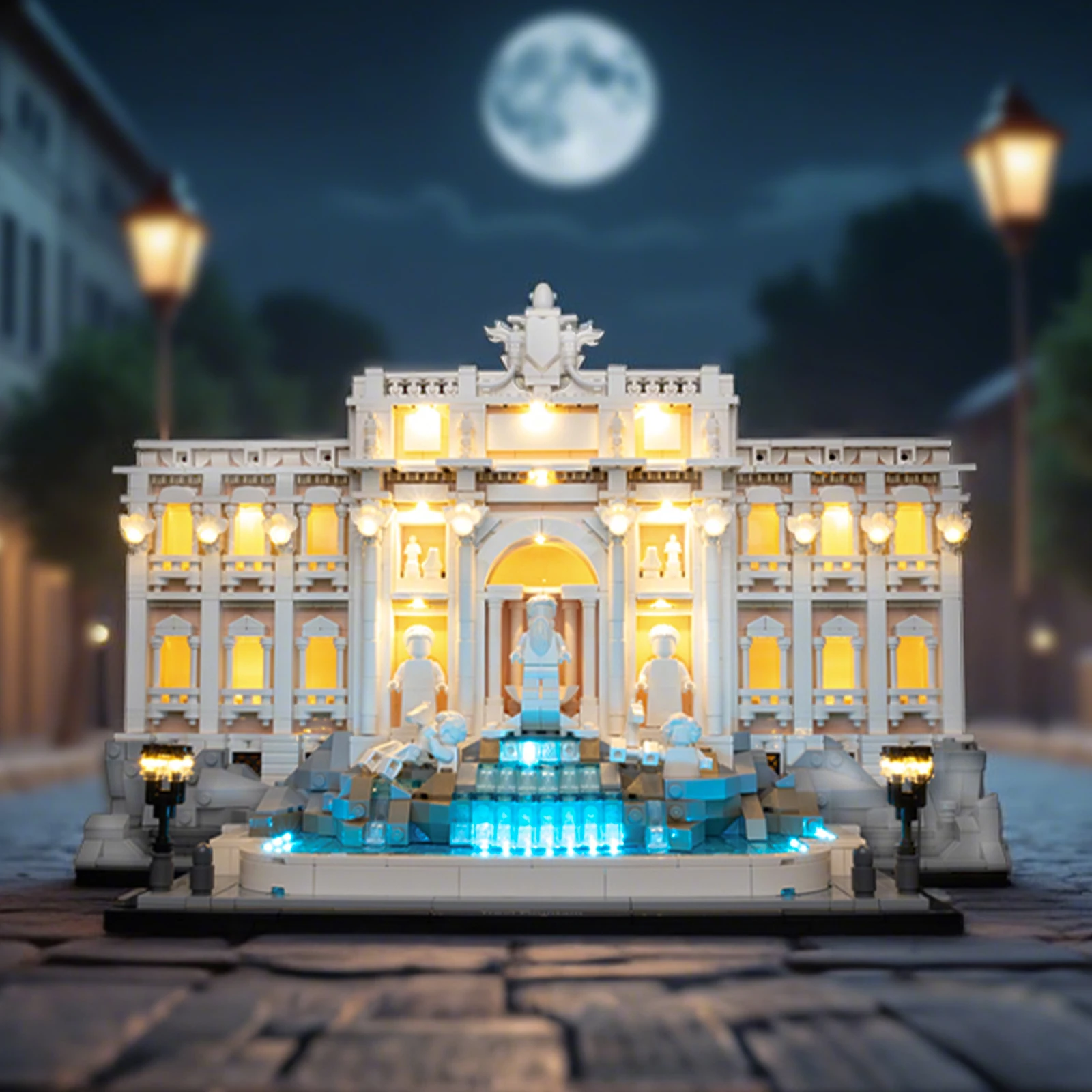 Kyglaring Kit d'éclairage LED adapté à la fontaine Lego Trevi 21062 blocs de construction lampe décorative non inclus Lego Building