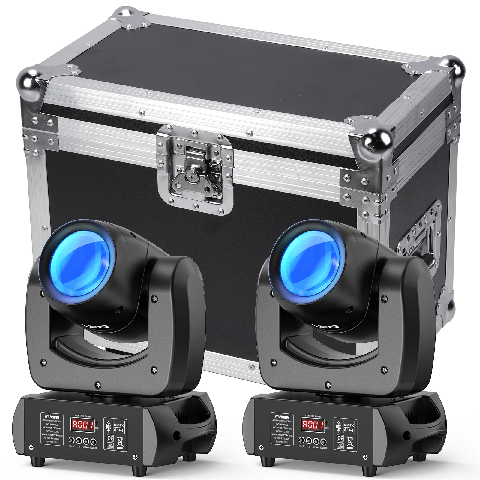 DayFlicker Airline Case Heavy-duty Gator Case with Built in Wheels and Retractable Tow Handle For 2 Pcs Moving Head Light