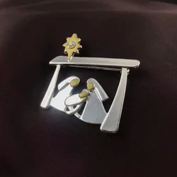 Broche de nuevo diseño creativo para colección navideña, alfileres conmemorativos cuando nacido un niño