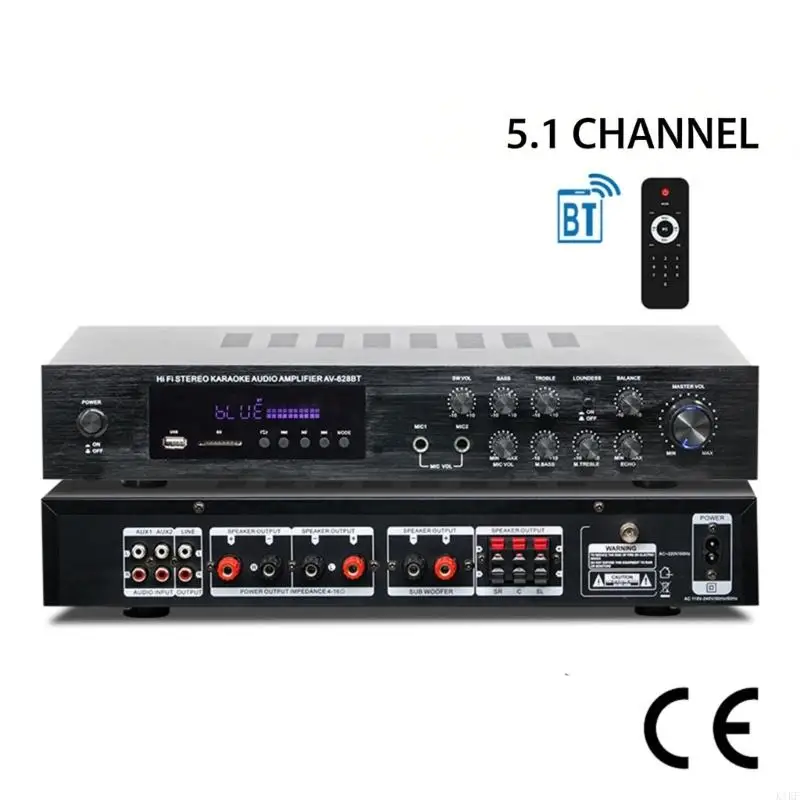 

Усилитель звука высокой четкости мощностью 120x2 Вт + 80 Вт x 2 + 80 Вт с Bluetooth-совместимым входом для USB-карты 5.1 и K1KF