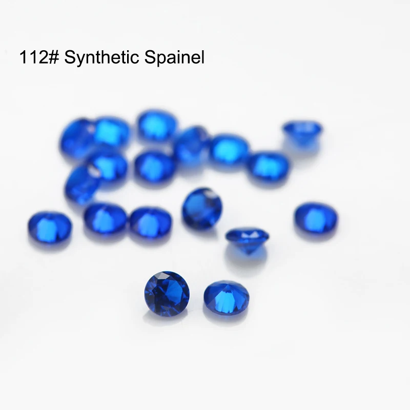Blaue synthetische Spinell-Steine, runder Brillantschliff, 1 mm–12 mm, lose Edelsteine zur Schmuckherstellung, 112 # 113 # 114 # Farbe – Detail 15