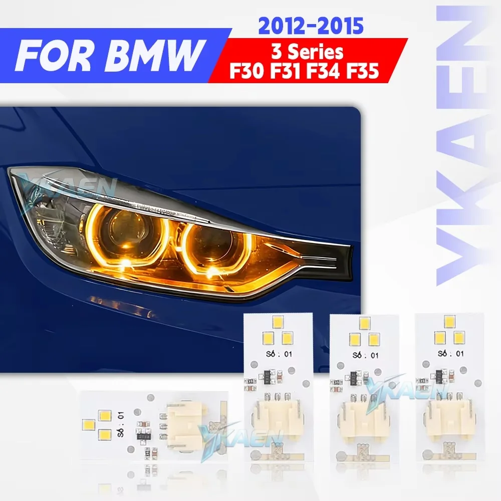 

Yellow LED Angel Eye DRL Boards For BMW 3 Series F30 F31 F34 2012-2015 63117398766 Xenon Headlight Daytime Running Light Chips