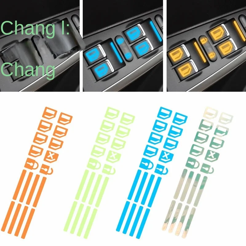 Auto general interior button sticker function switch button luminous prompt sticker door window glass lift car sticker Auto part