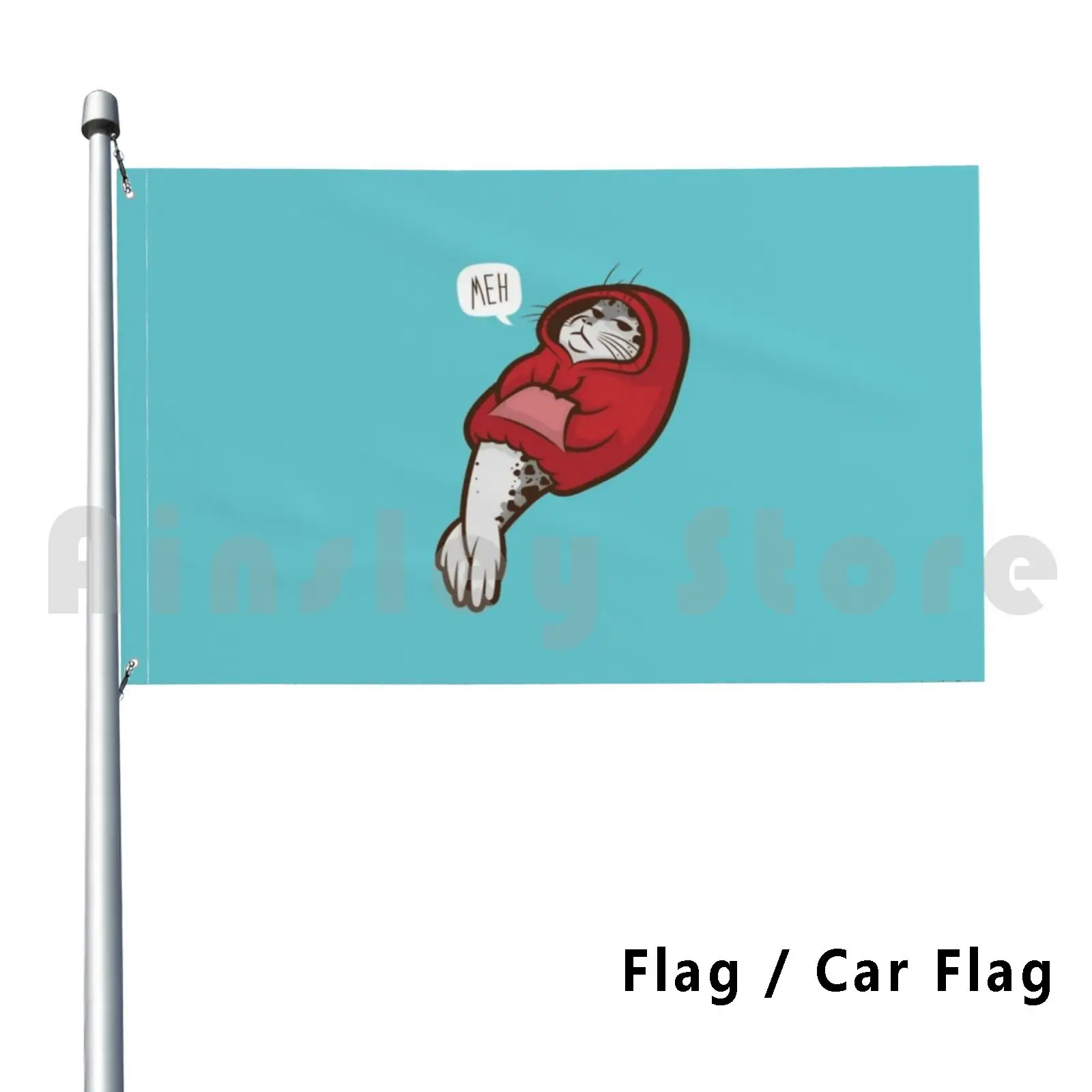 Hooded Seal Flag Car Flag Funny Seal Animal Mammal Sea Life Marine Life Aquatic Flippers Whiskers Meh