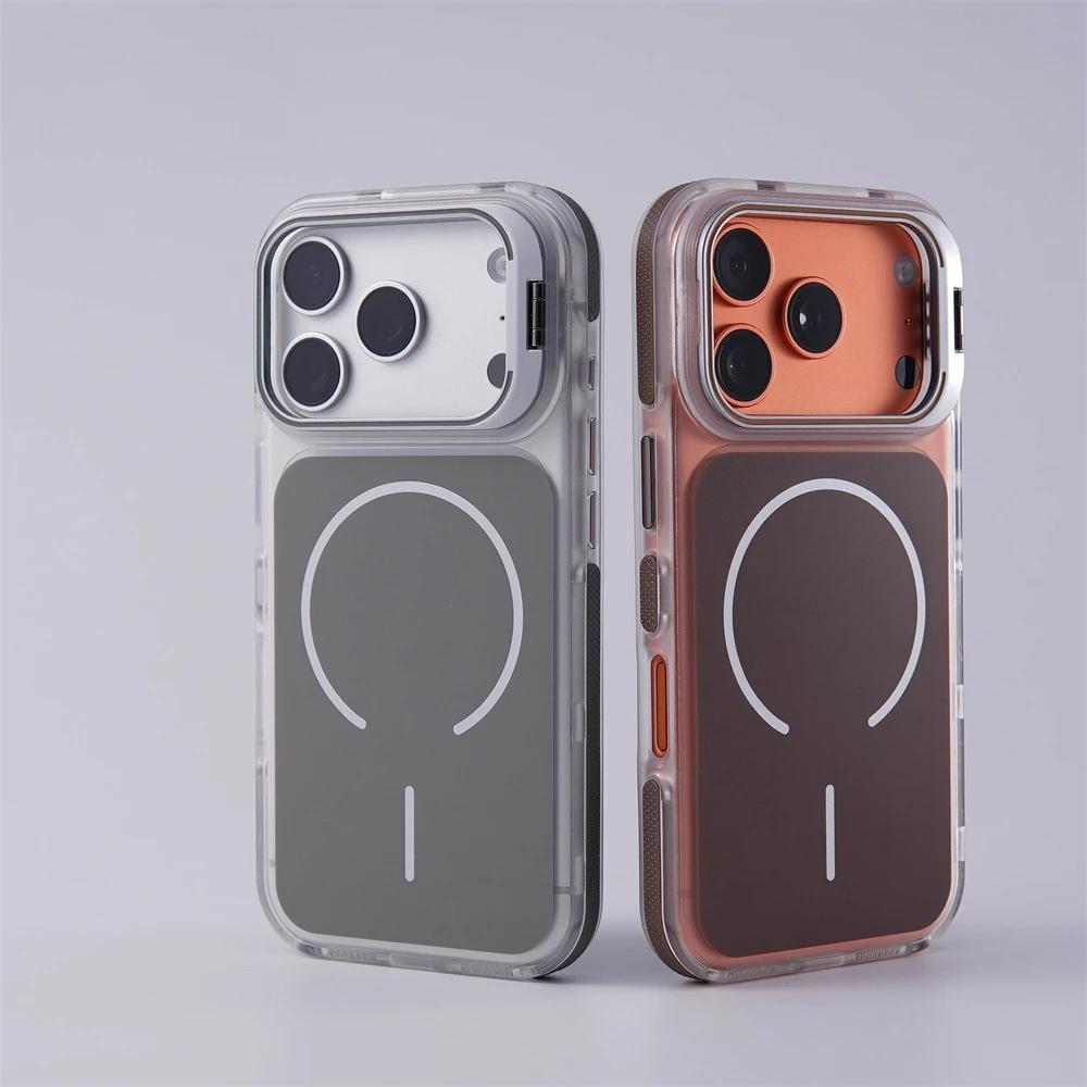 Luksusowe matowe, odporne na wstrząsy etui z magnetycznym zabezpieczeniem do iPhone 18 17 Pro Max 16 15 14 Plus 13 12, kompatybilne z Magsafe, z osłoną obiektywu i funkcją stojaka. — zdjęcie produktu 2