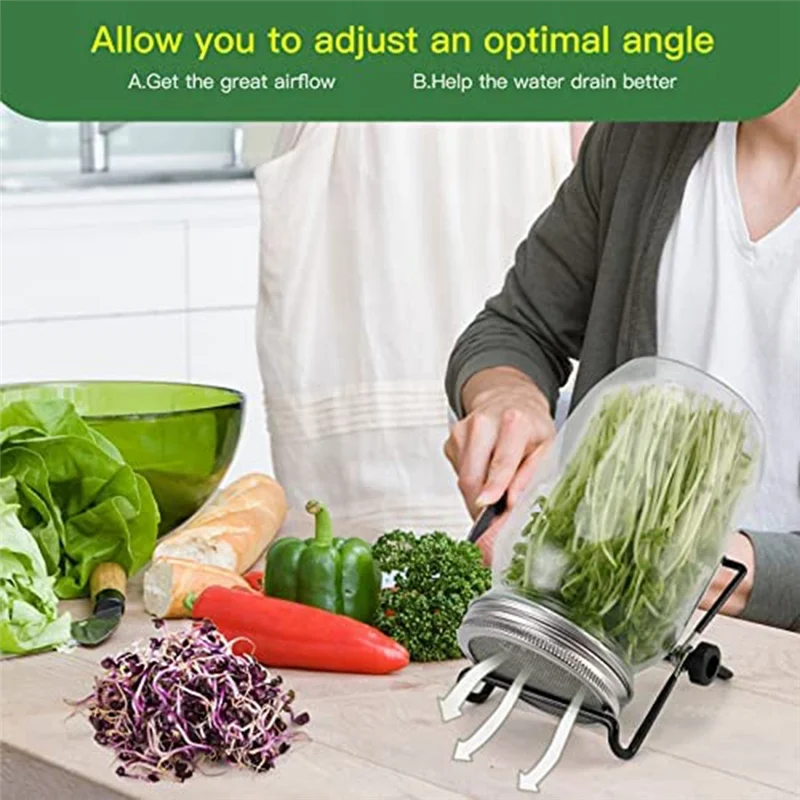 

Sprouting Lid, Jar Germination Kit Accessories,Stainless Steel Sprouting Jar Lid, Sprouting Kit For 86MM Mouth Jars-ABAJ