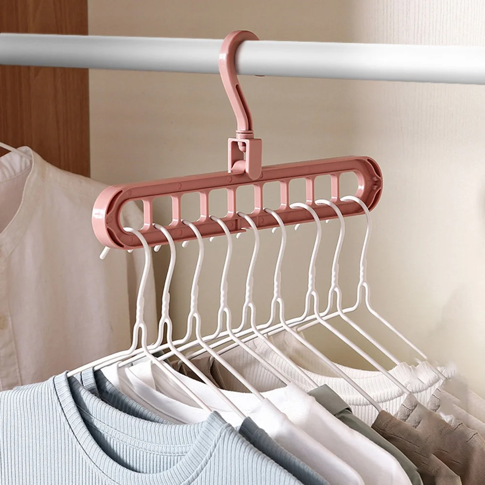 5 Pcs Magic Space Saving Clothes Hangers with 9 Holes, Closet Organizers and Storage, Multifunctional Closet Organizer