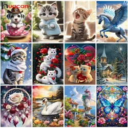Huacan DIY Diamond Painting Animal Cat New Collection 5d Diamond Mosaic Cartoon Dog Art Craft  Modern Home Decor Christmas Gift