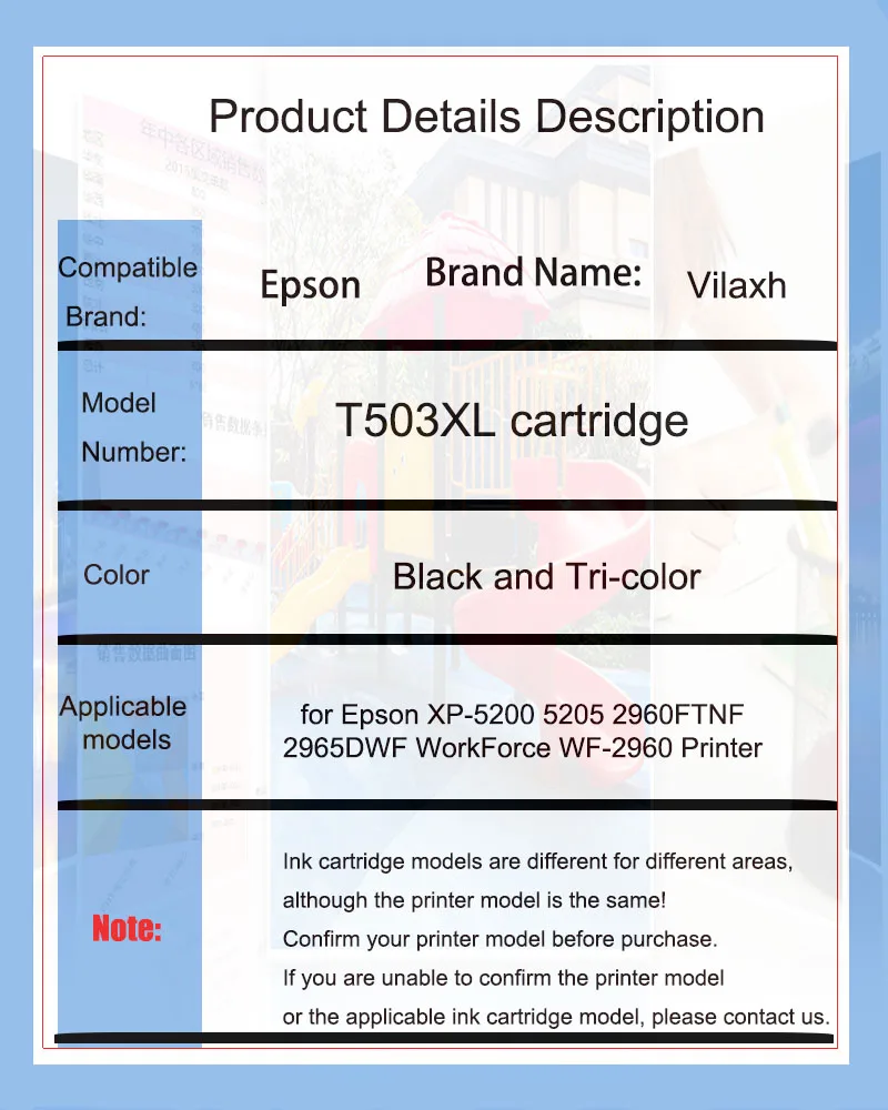 T503 503XLCompatible Ink Cartridges T503XL For Epson XP-5200 / XP-5205 / WF-2960DWF / WF-2965DWF printer T503 503XL Cartridge