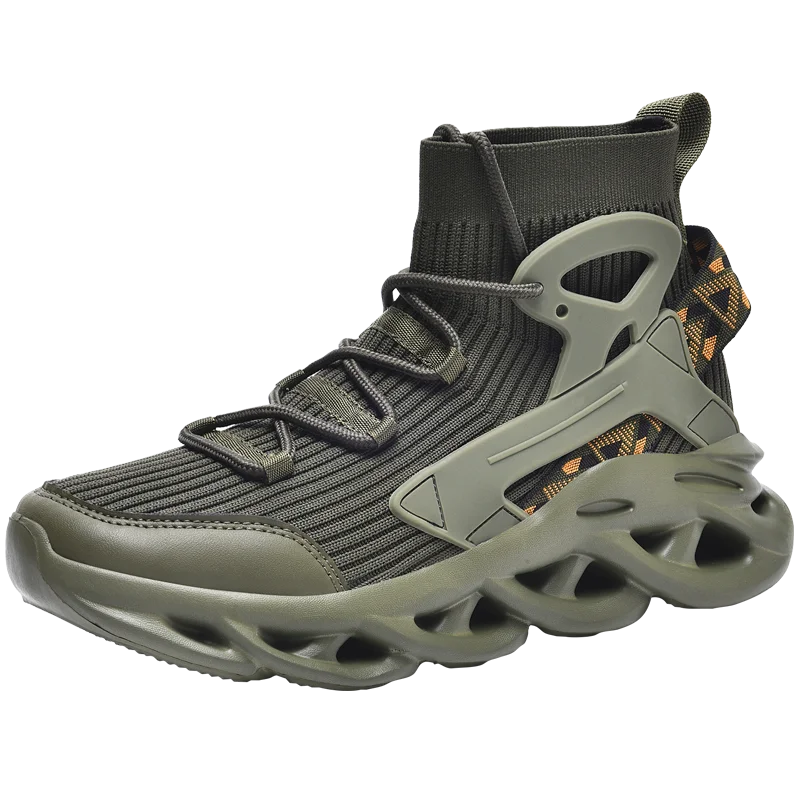 

2025 Новая мужская повседневная спортивная обувь, лоферы, сеть для фитнеса, ходьбы, бега, большого размера, высокие кеды, дышащие туфли на плоской подошве