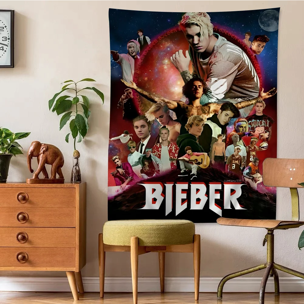 Justin Bieber Anime Tapestry for Living Room Home Dorm Decor Home Decor