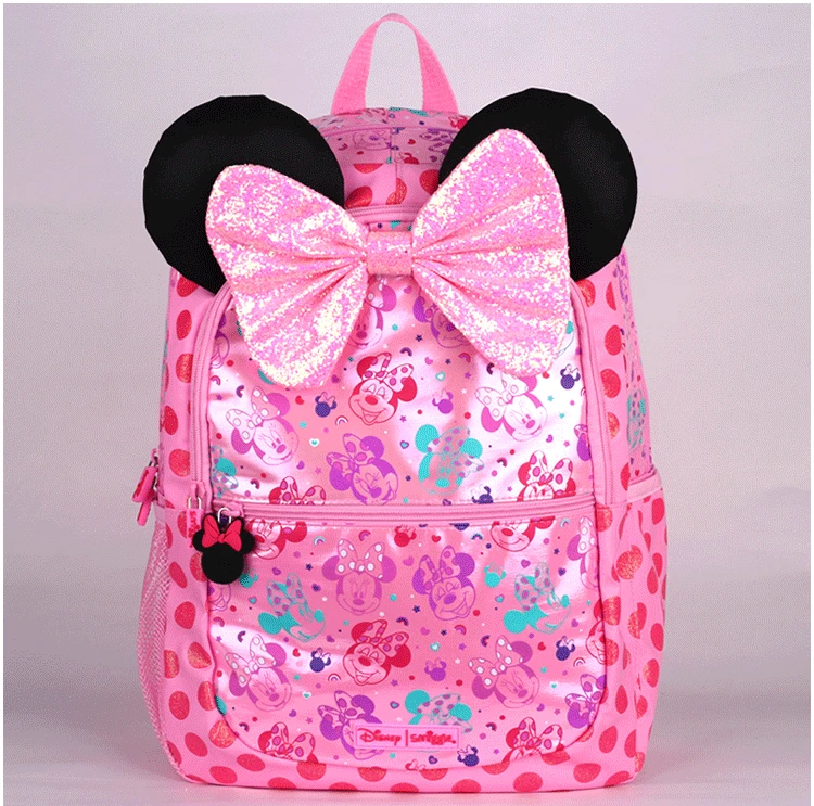 Disney-Sac d'école Minnie Smighidden pour enfants, portefeuille étudiant, sac à lunch, sac à dos original australien, tasse à eau, cadeaux étudiants