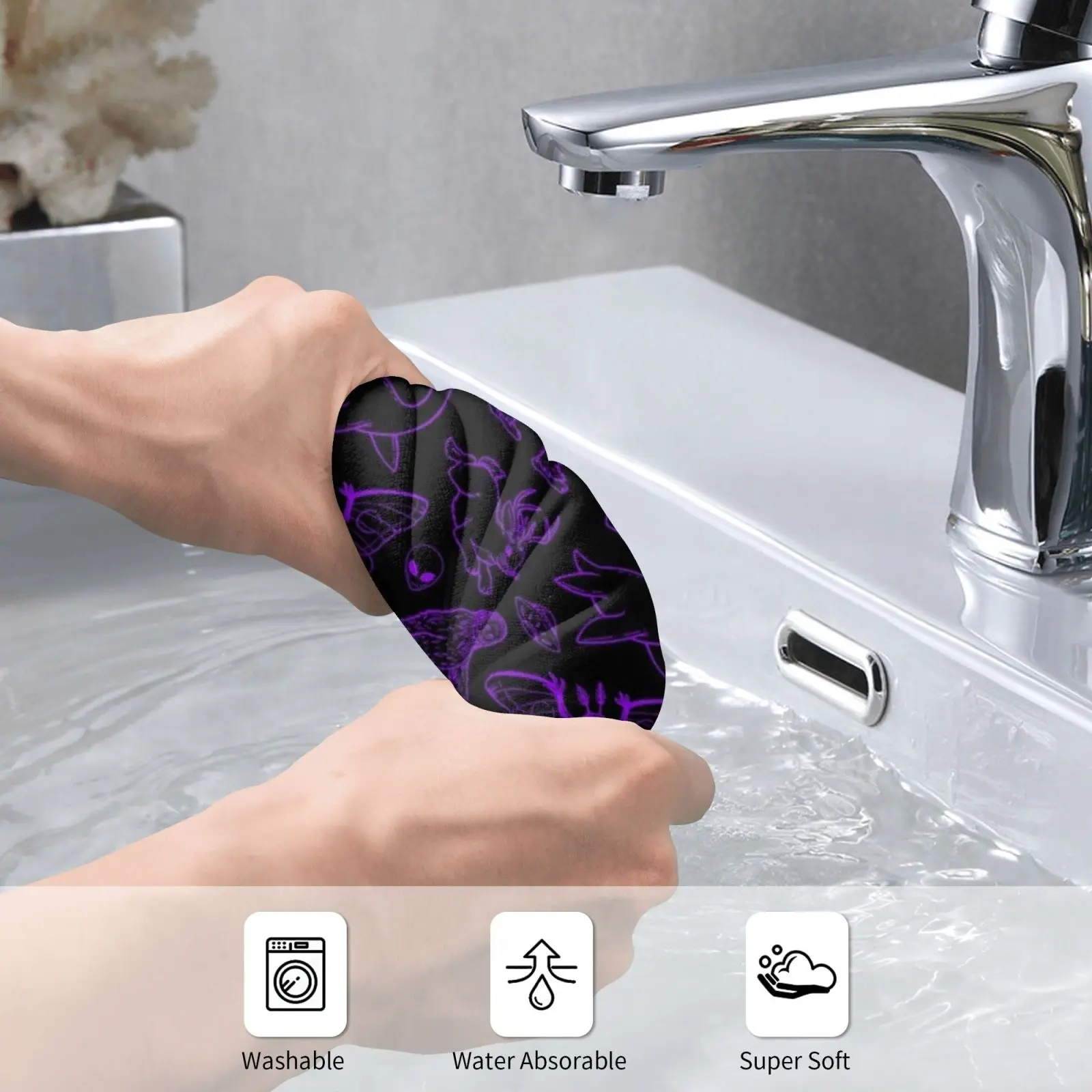 ( Purple Background ) Custom Towel Bath Towel Cryptid Cryptids Bigfoot Sasquatch Loch