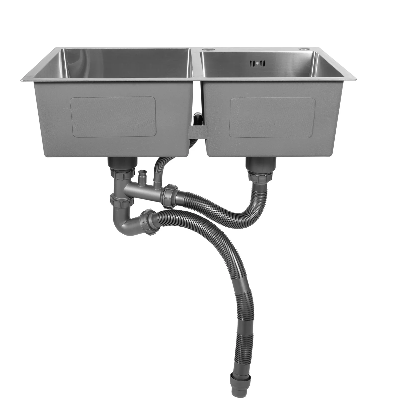 Stainless Steel Kitchen Sink  Above Counter Under Mounter Single Bowel Wash Basin With Gourmet Faucet Drain Accessories