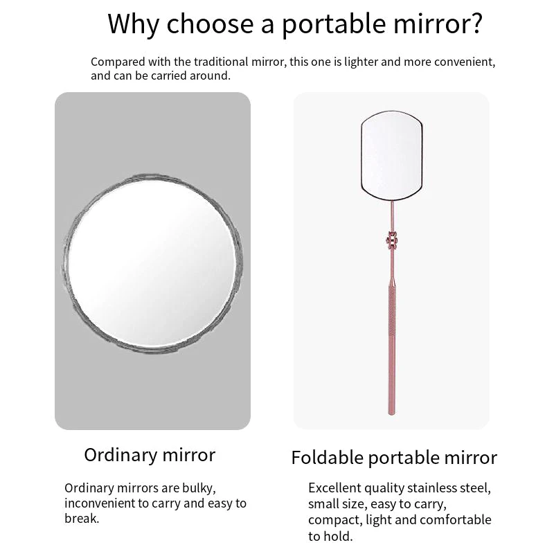 1PC Eyelash Inspection Mirror Makeup Mirror Lash Check Mirror Stainless Steel Moon Shape Beauty Lash Extension Eyes Makeup Tool