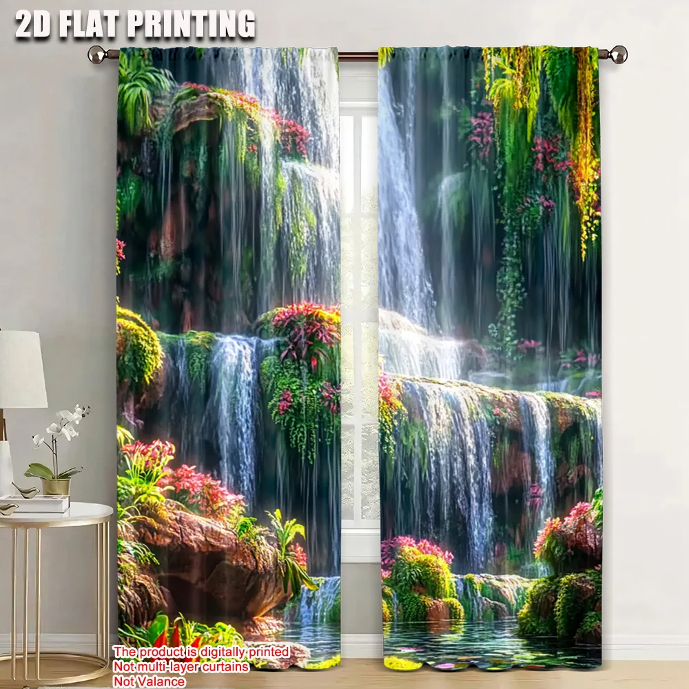 

2pc, Curtains falls Versatile 100% Polyester,Without Electricity Family Party Applies to Hotel decoration