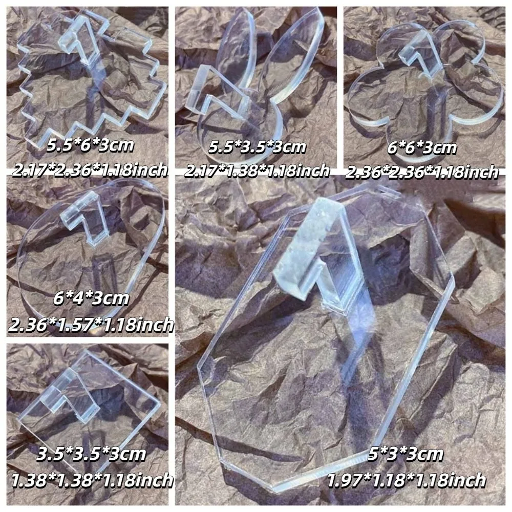 6Pcs Transparent Acryl Nagel Halter Herz Form Blume Nail art Display Rack Kaninchen Werkzeuge Nagel Zeigt Regale Anfänger