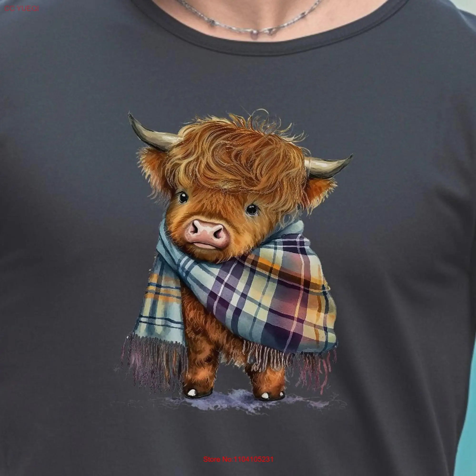 Highland Cow Lovers T Shirt Cute I Love Cows Clothing with long or short sleeves