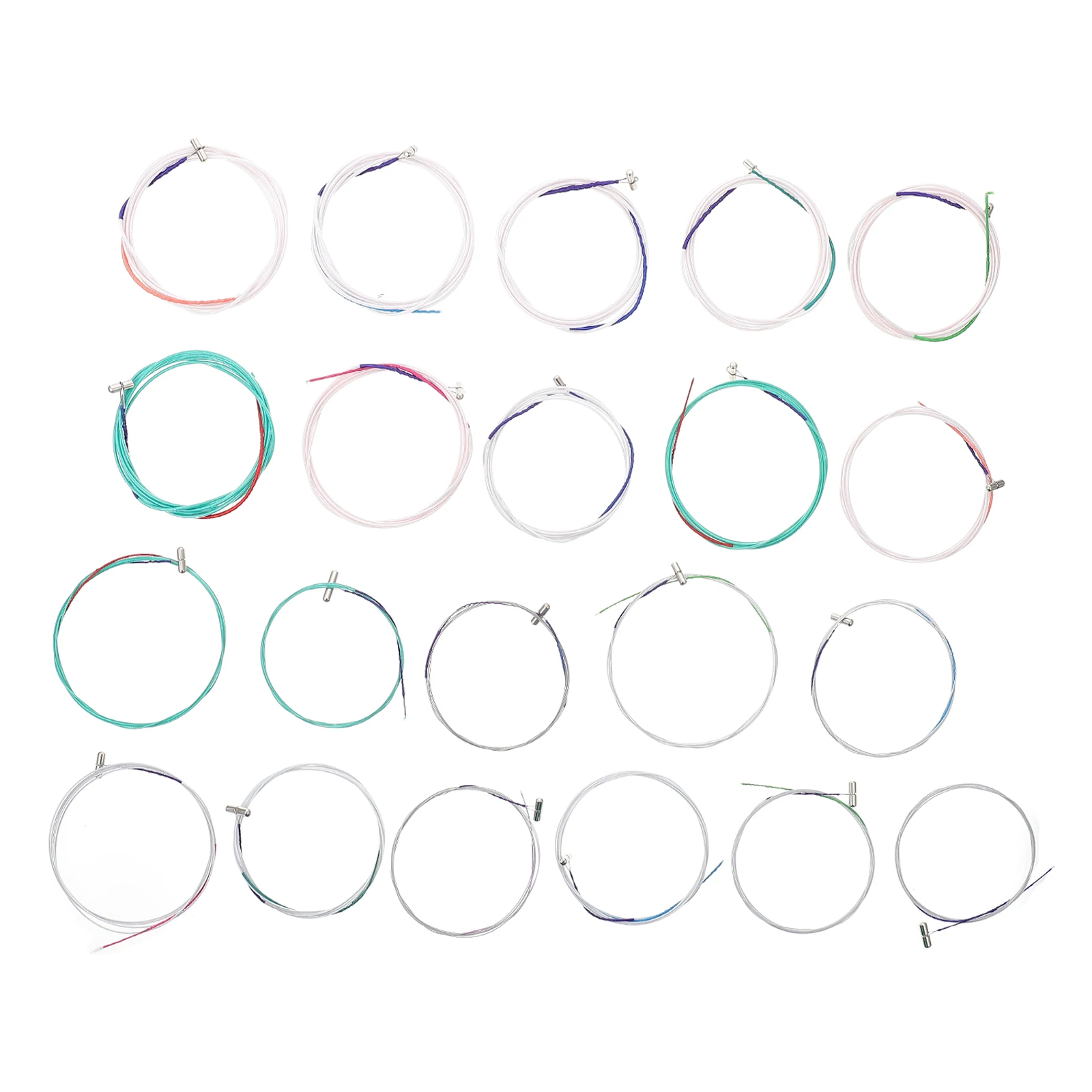 

21pcs Guzheng Strings Steel Core Nylon Wound 1-21 Standard Replacement Strings Set Zither Instrument Accessories Durable Loud