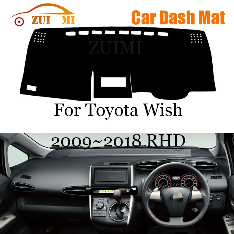 ZUIMI Dashboard Cover Dash Mat Dashmat For Toyota Wish 2009~2018 LHD RHD Dash Board Cover Pad Sun Shade