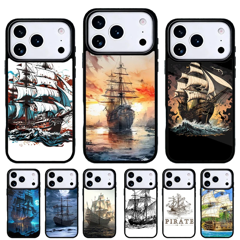 Funda trasera iPhone barco pirata compatible 12 13 14 15 Pro Max