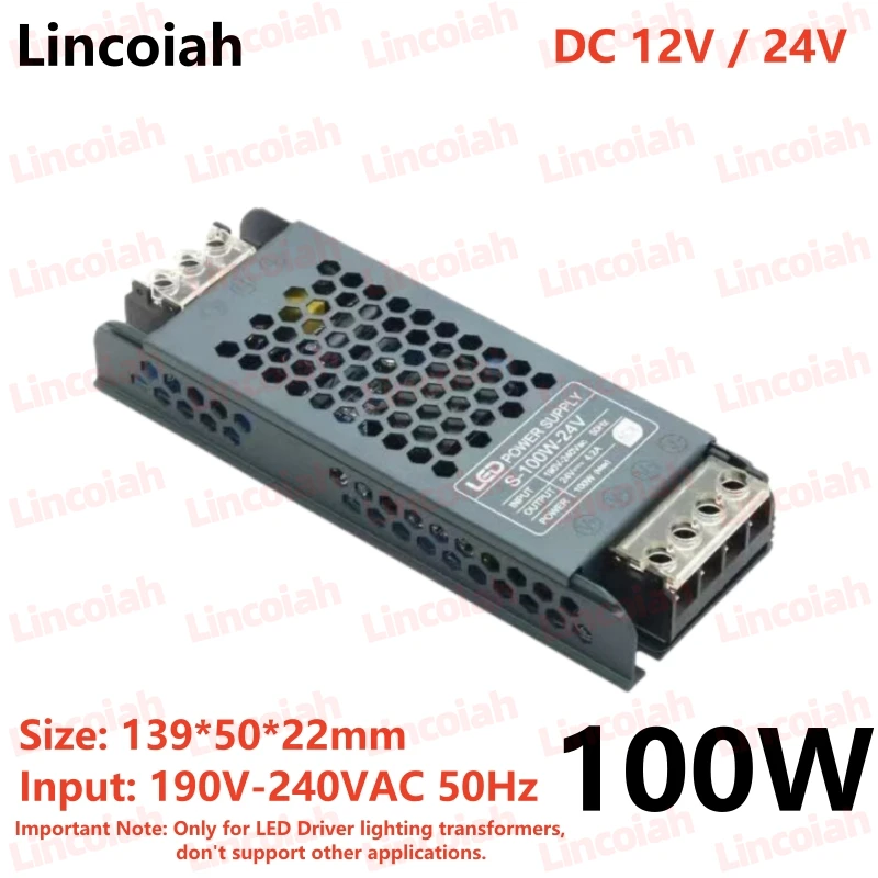 Verlichting Transformator DC 12 V/24 V Voeding Adapter 5A 12A Ultra dunne LED Strip Schakelaar Driver Lamp 60 W 100 W 150 W 200 W 300 W 400 W