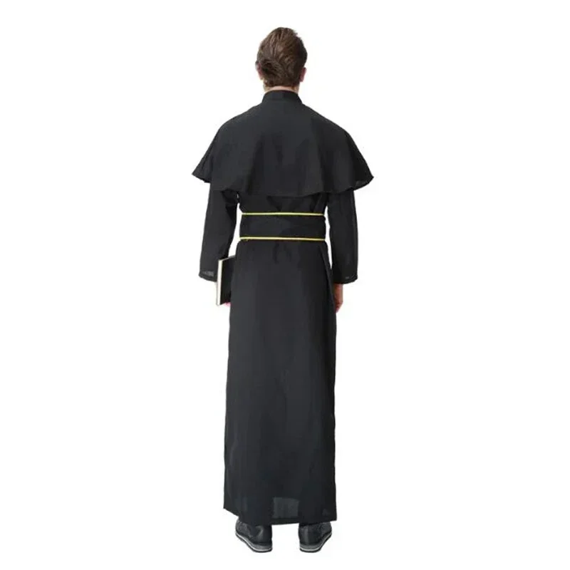 Deluxe Mens Priest plus Costume Adult Halloween Party Cosplay Quality Clothing