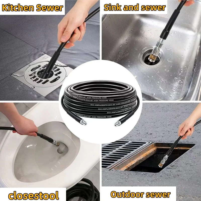 Imagem -06 - Mangueira de Limpeza de Drenagem de Esgoto Kit de Limpeza de Tubo Mangueira de Máquina de Limpeza de Alta Pressão Bico de Pulverização de Esgoto Karcher K2k3k4k5k6k7