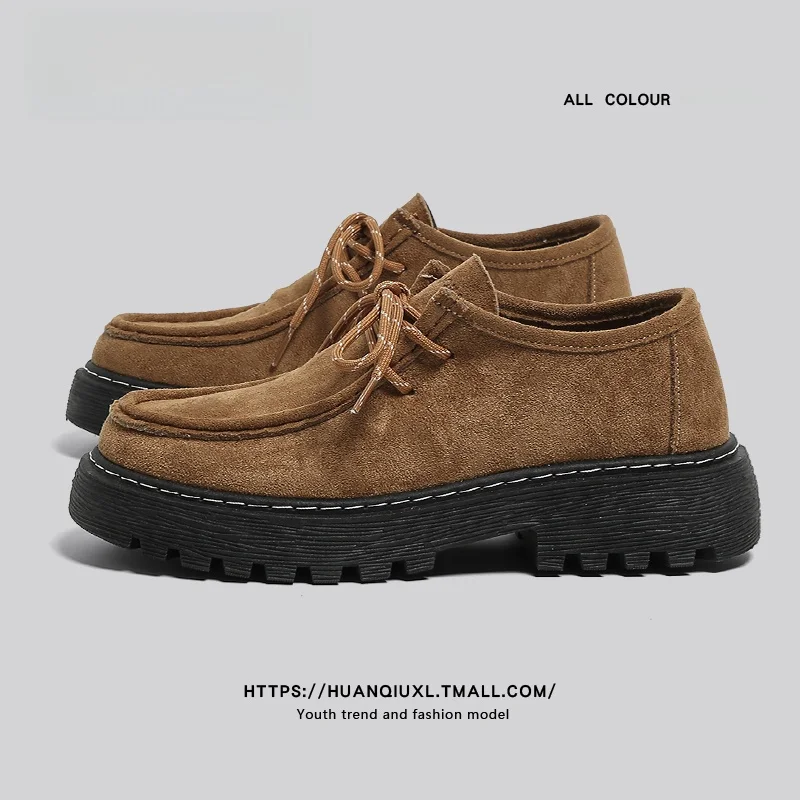 

HuanQiu Men's Boots Low Top Briti Sle Spring New Retro Head Work oes Heightening Casual Boot Work Boot