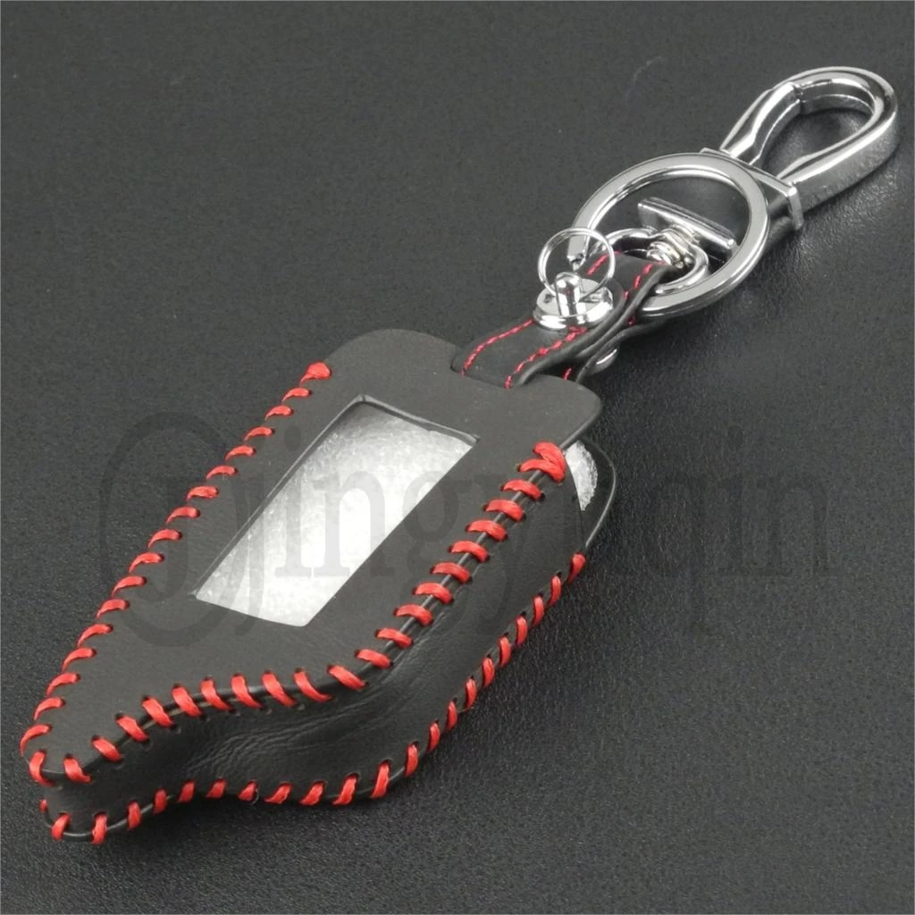 jingyuqin 3 Buttons leather Remote Fob Key Cover Case For Starline B9 B6 A91 A61 Twage Two Way Car Alarm System keychain