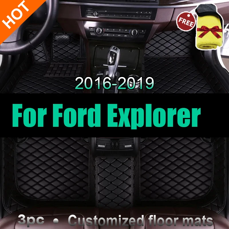 

Автомобильный напольный коврик для Ford Explorer Classic U502, 7 мест, 2016 ~ 2019, нескользящий коврик, водонепроницаемые накладки, коврики, кожаный напольный коврик, автомобильные аксессуары