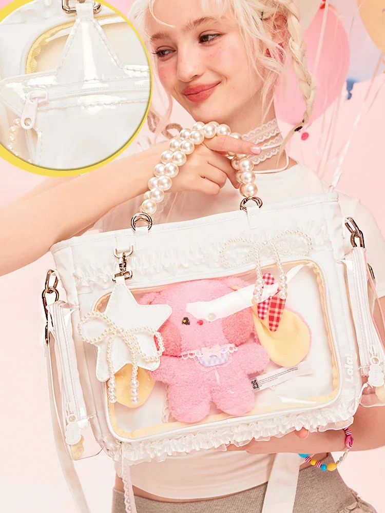 حقيبة يد نسائية من Sweet Cute Star Pearl شفافة من Itabag حقيبة يد ذات سعة كبيرة وحقائب كتف كروس للتنقل #5