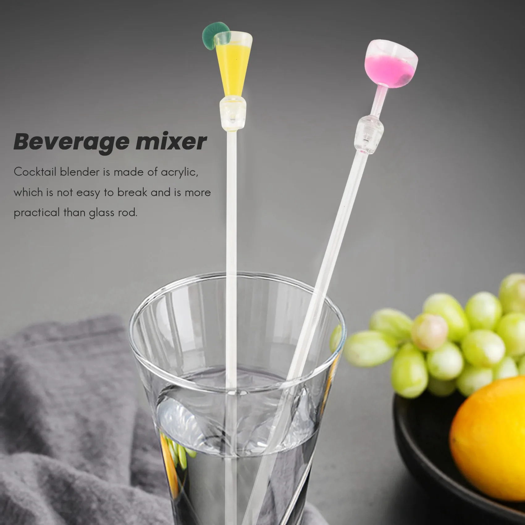 

A11I 10Pcs Cocktail Stirrer Drink Mixing Stick Set Acrylic Cocktail Mixer Blender Bar Supplies Swizzle Stirrer